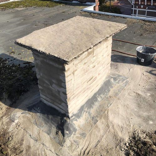 Herstelwerkzaamheden aan de schoorsteen